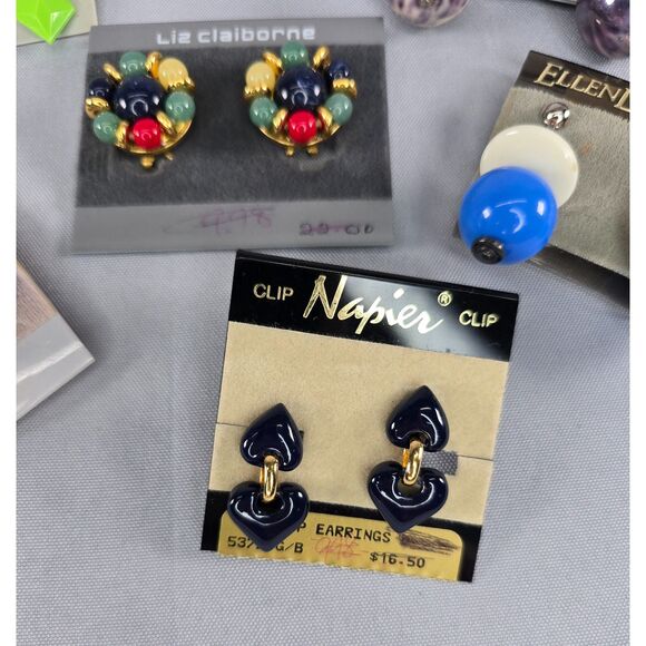 Lot of 8 Clip-on 80s 90s Earrings Carol Duaplaise Liz Claiborne Napier Marvella - Picture 7 of 8